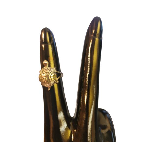 925 Sterling Silver Turtle Ring - Picture 2 of 3